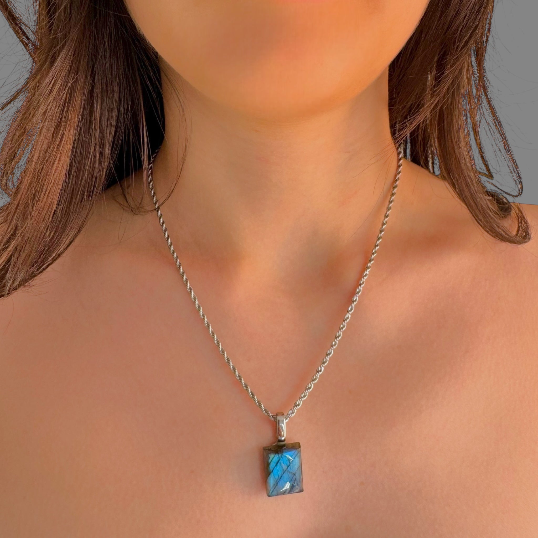 Collana labradorite  15x13mm Sharifa Crystals